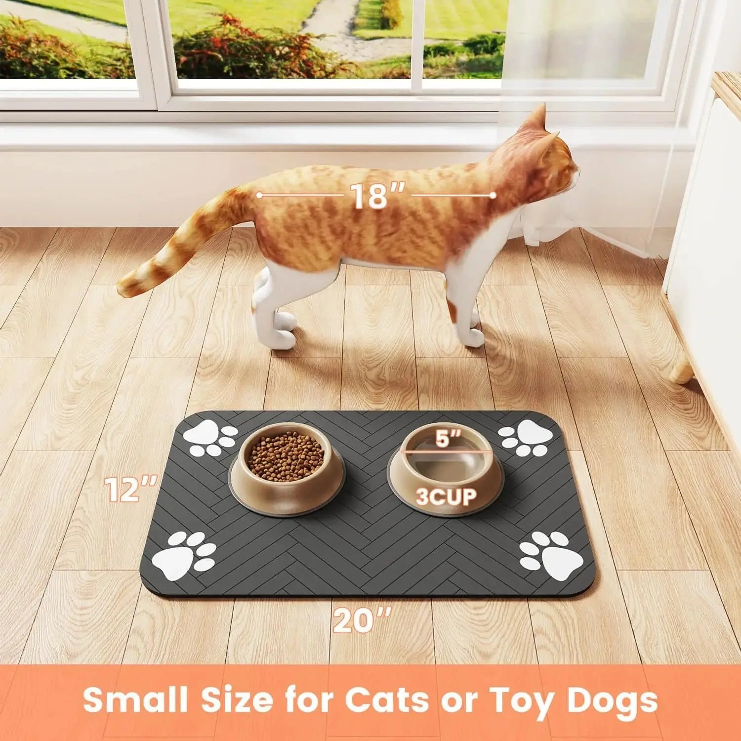 Waterproof Pet Feeding Mat — Non-Slip