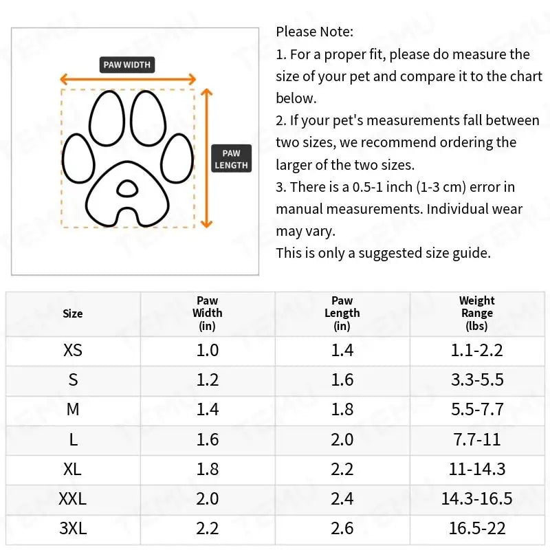 Water-Resistant Dog Boots — Set of 4